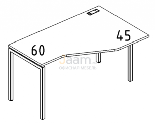 Мебель для персонала Стол эргономичный правый "Техно" на металлокаркасе DUE Б2 056 БП