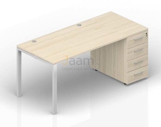 Мебель для персонала Стол с приставной тумбой (2 громмета) STTPG128N072