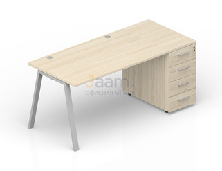 Мебель для персонала Стол с приставной тумбой (2 громмета) ARTPG128N072