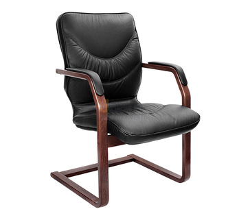 Офисный стул LEEDS WOOD C кожа+кож.зам.