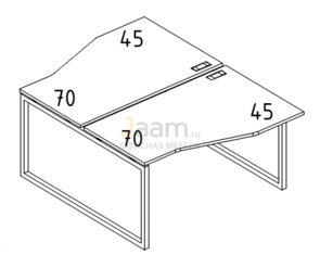Мебель для персонала Рабочая станция со столами эргономичными "Техно" на металлокаркасе QUATTRO Б4 191 БП