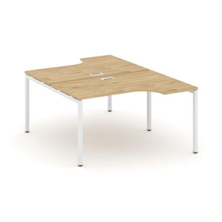 Рабочая станция эргономичная SN-4P.DRPA-021 (1380х1632/1992х750) (Тиквуд Светлый/Металл Белый)