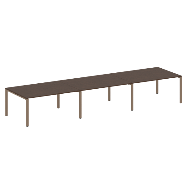Переговорный стол 3 столешницы Metal System Style БП.ПРГ-3.4 4800x1235x750 (Венге Цаво/Мокко металл)