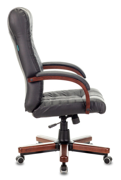 Кресло руководителя KB-10WALNUT черный кожа крестов. металл/дерево