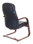 Кресло T-9923WALNUT-AV черный кожа полозья дерево коричневый