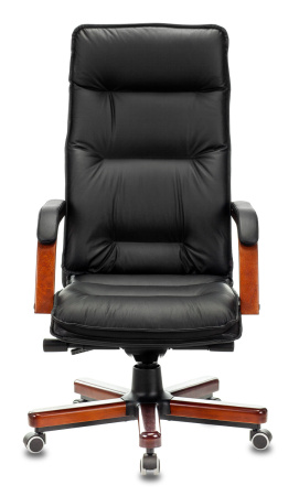 Кресло руководителя T-9927WALNUT черный кожа крестов. металл/дерево (Черный)