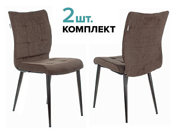 Стул для кухни KF-4_2 комплект 2шт коричневый Light 10 металл черный на ножках (KF-4/LT10_2)