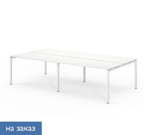 TOUR LIGHT Бенч-система 4 рабочих места 240143 (Белый/Белый металл)