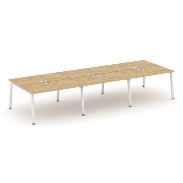 Рабочая станция 2-х сторонняя SN-5A.DRS-074 (4740х1432х750) (Тиквуд Светлый/Металл Белый)