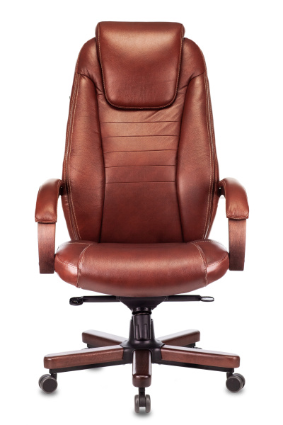 Кресло руководителя T-9923WALNUT светло-коричневый Leather EiCHel кожа крестов. металл/дерево