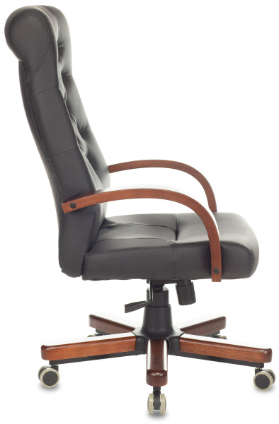 Кресло руководителя T-9928WALNUT/ECO черный эко.кожа крестов. металл/дерево