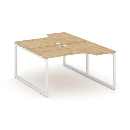 Рабочая станция эргономичная SN-4O.DRPA-011 (1380х1432/1992х750) (Тиквуд Светлый/Металл Белый)