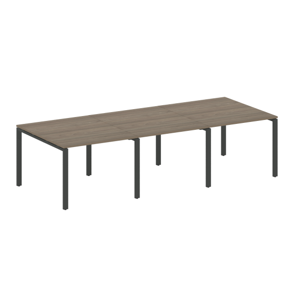 Переговорный стол 3 столешницы Metal System Style БП.ПРГ-3.1 3000x1235x750 (Вяз/Антрацит металл)