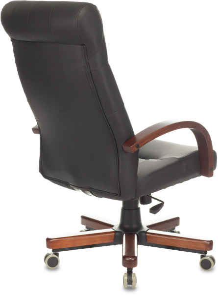 Кресло руководителя T-9928WALNUT/ECO черный эко.кожа крестов. металл/дерево