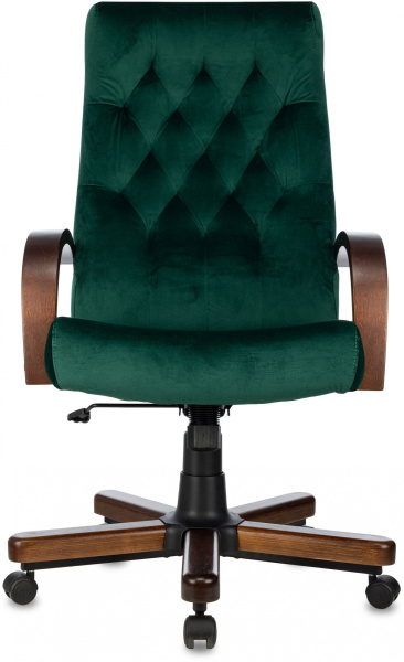 Кресло руководителя T-9928WALNUT Fabric зеленый Italia Green крестов. металл/дерево