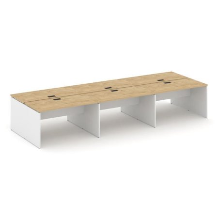 Рабочая станция 2-х сторонняя SN-D.DRS-072 (3540х1432х750) (Тиквуд Светлый/Белый)