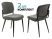Стул для кухни KF-8_2 комплект 2шт серый Alfa 44 металл черный на ножках (KF-8/FABRIC/GREY_2)