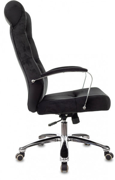 Кресло руководителя T-9928SL Fabric черный Italia Black крестов. металл хром