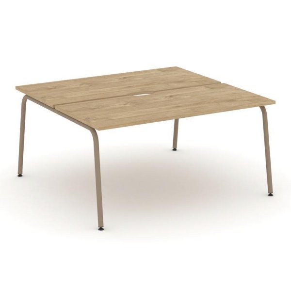 Рабочая станция 2 места ES.D.RS-2.4-VK (1580х1500х750) (Тиквуд Светлый/Металл Латте)