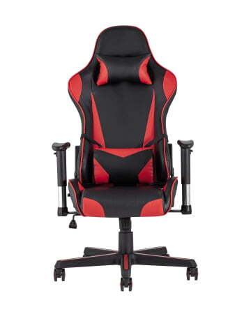 Кресло игровое TopChairs Racer черно-красное (Геймерское кресло Racer черный, красный)