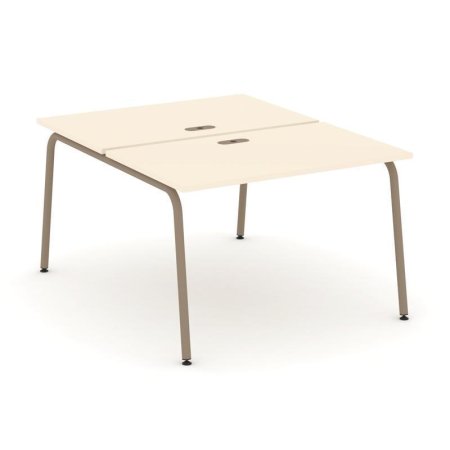 Рабочая станция 2 места ES.D.RS-2.2-LK (1180х1500х750) (Сатин/Металл Латте)